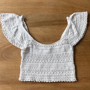 Sincerely Jules Ivory Crochet Crop Top